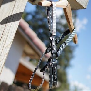 Metal Plated Leather Chest Harness